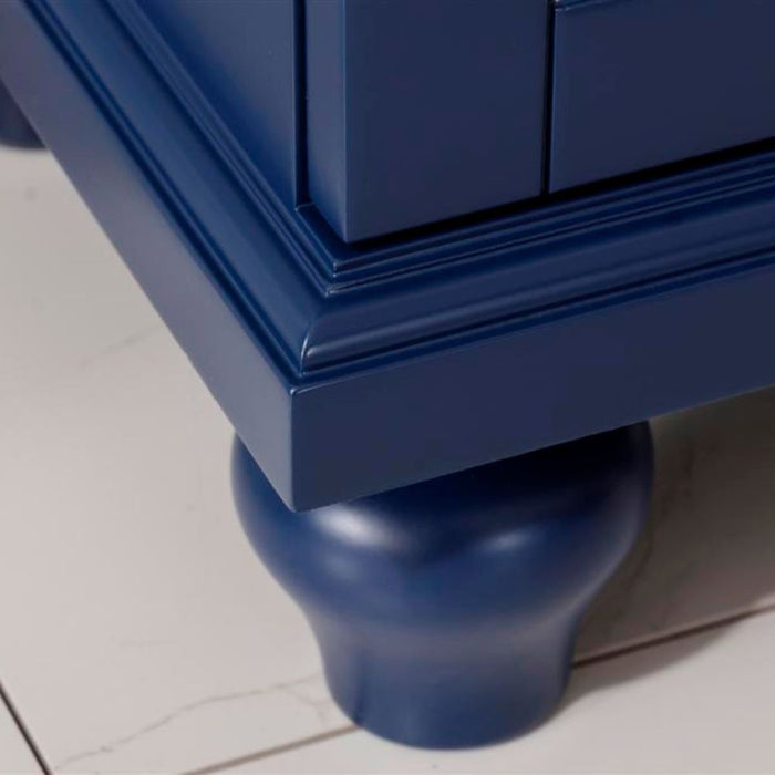 Ambrosia Blue 18" Bathroom Vanity Cabinet with White Ceramic Top – Contemporary Single Faucet Ready