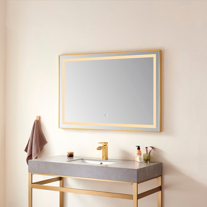 Rowanwood 36-Inch Wall-Mounted LED Mirror – Black Aluminum Framed Vanity Mirror for Bathroom