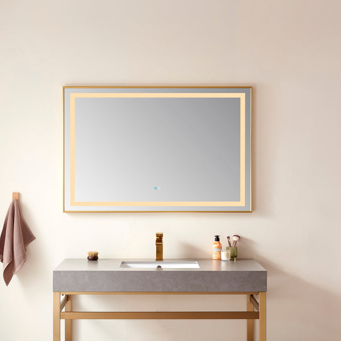 Rowanwood 36-Inch Wall-Mounted LED Mirror – Black Aluminum Framed Vanity Mirror for Bathroom