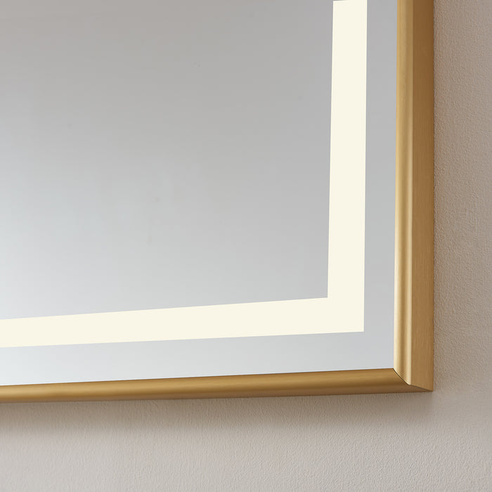 Quinoa 72" Rectangular Mirror – Gold Aluminum Frame with Integrated LED Lighting