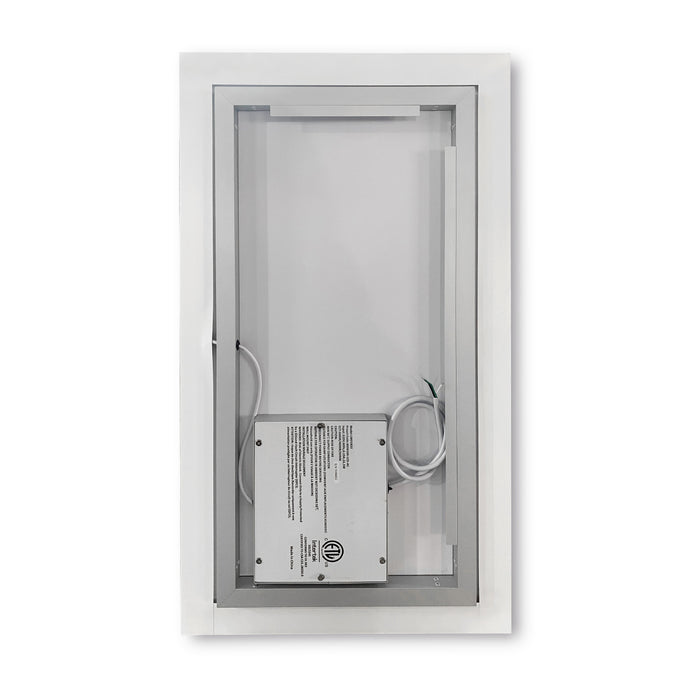 18 Inch Abode LED Bathroom Mirror Rectangle Illuminated Touch Dimmer Wall Mount