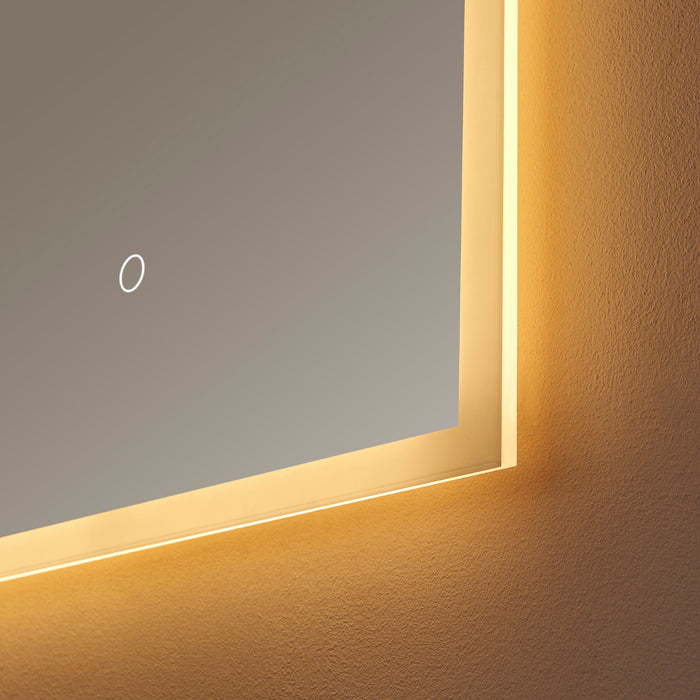 18 Inch Abode LED Bathroom Mirror Rectangle Illuminated Touch Dimmer Wall Mount