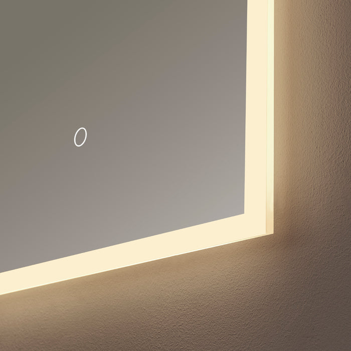 18 Inch Abode LED Bathroom Mirror Rectangle Illuminated Touch Dimmer Wall Mount