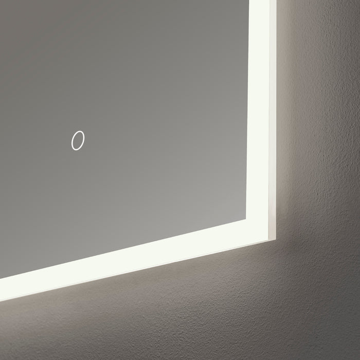 18 Inch Abode LED Bathroom Mirror Rectangle Illuminated Touch Dimmer Wall Mount
