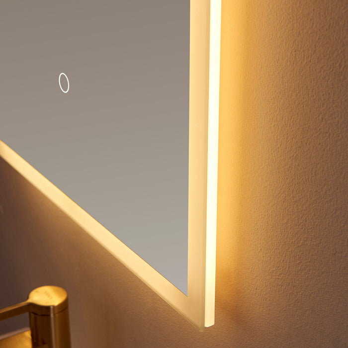 18 Inch Abode LED Bathroom Mirror Rectangle Illuminated Touch Dimmer Wall Mount