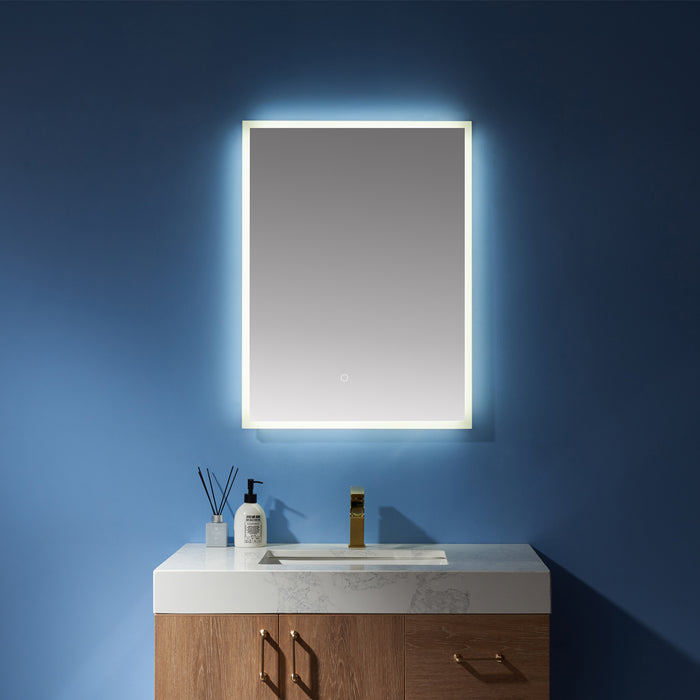 24-Inch Alora Rectangle Illuminated Vanity Wall Mirror LED Backlit Touch Control