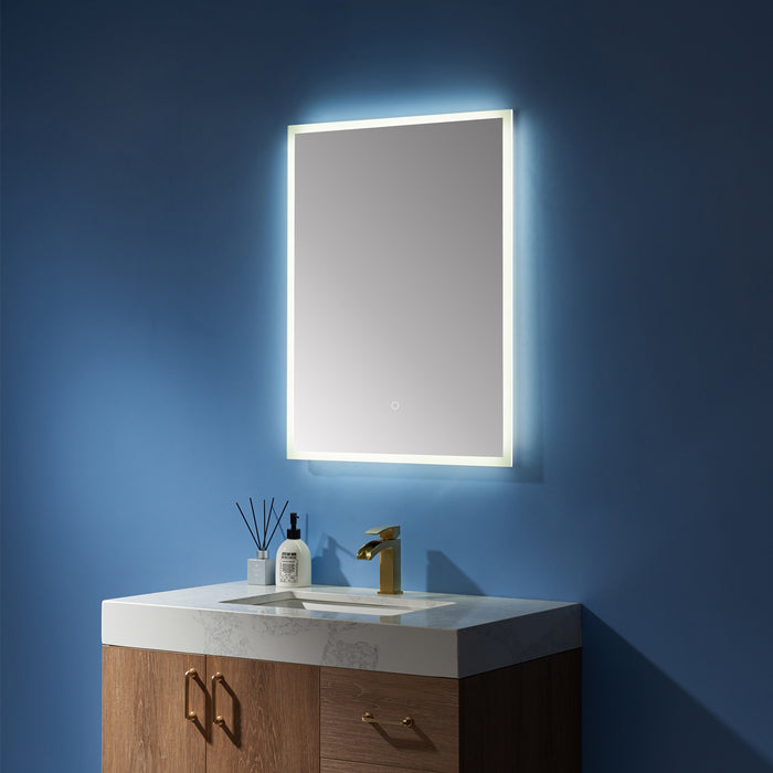24-Inch Alora Rectangle Illuminated Vanity Wall Mirror LED Backlit Touch Control