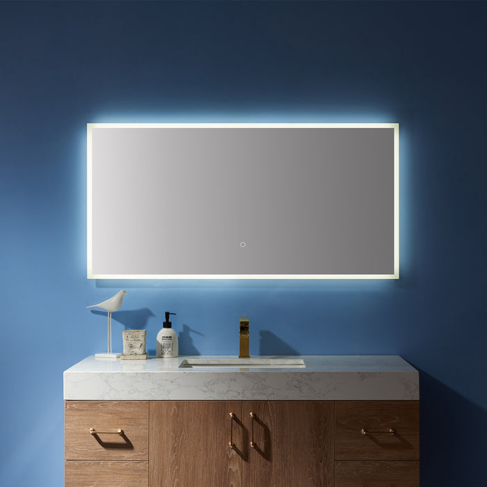 48 Inch Arbor Rectangle LED Bathroom Wall Mirror - Backlit Dimmable Vanity Mirror