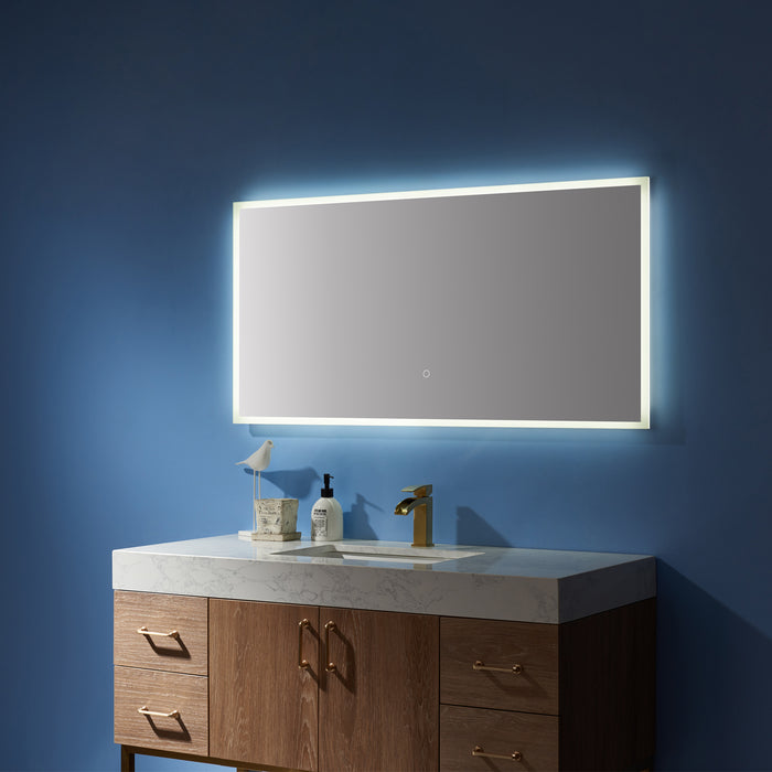 48 Inch Arbor Rectangle LED Bathroom Wall Mirror - Backlit Dimmable Vanity Mirror