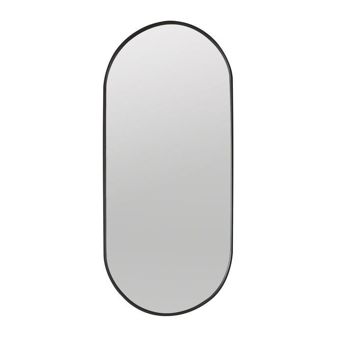Artesia Brushed Black Oval Vanity Mirror – 20" W x 45" H Wall Mount Mirror with Sleek Aluminum Frame