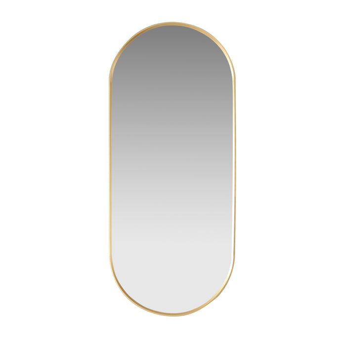 Ashen Oval Bathroom Mirror – 20" x 45" Wall-Mounted Vanity Mirror in Brushed Gold