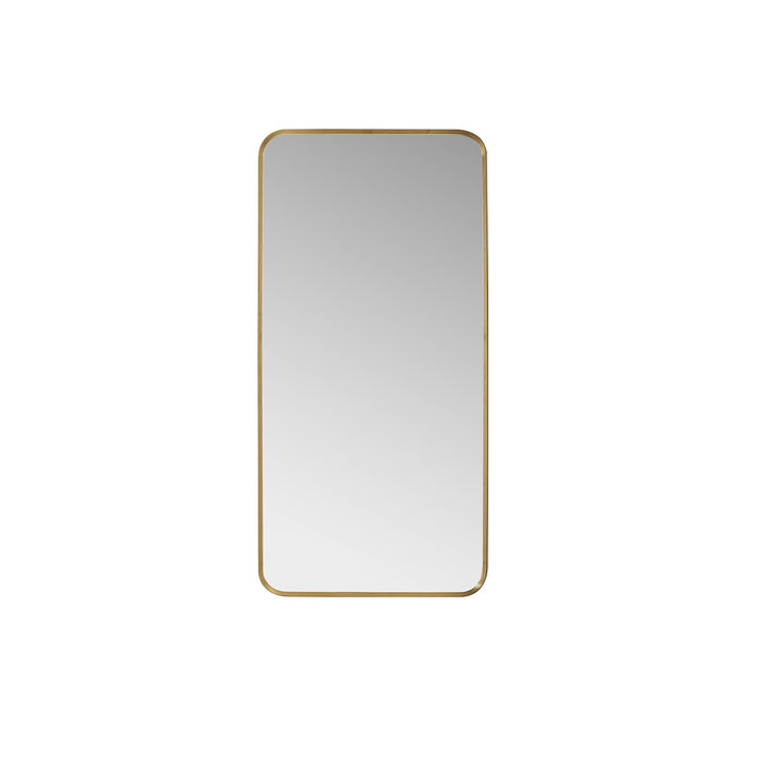 Brindle Rectangular Bathroom Mirror – 18x36 Brushed Gold Wall Mirror with Minimalist Metal Frame