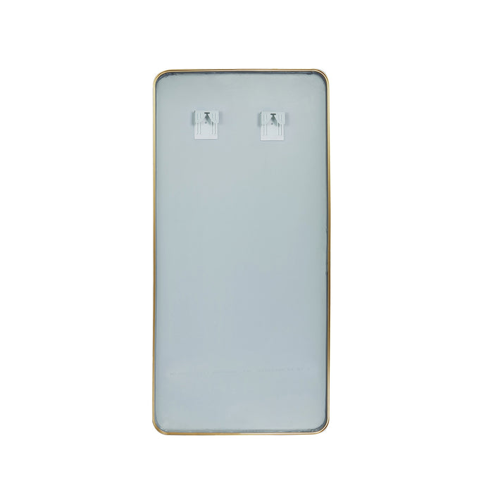 Brindle Rectangular Bathroom Mirror – 18x36 Brushed Gold Wall Mirror with Minimalist Metal Frame