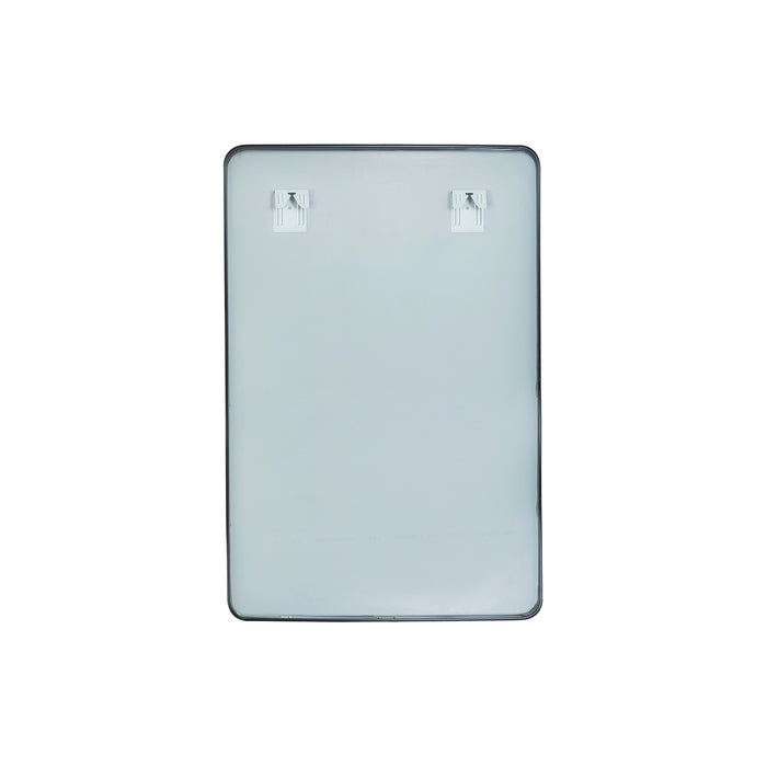 Burl 24x36 Modern Wall Mirror – Slim Rectangular Brushed Black Metal Frame for Bathroom or Entryway