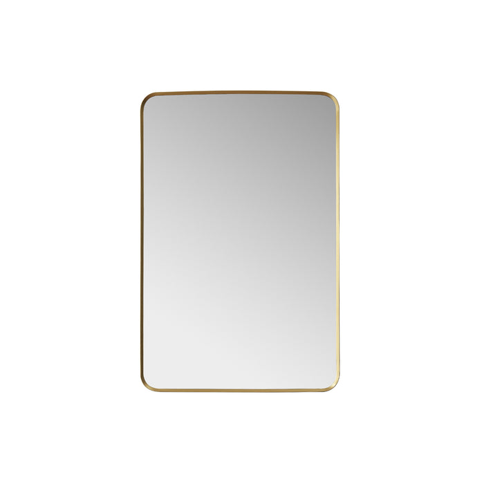 Canopy Rectangular Bathroom Mirror – 24x36 Brushed Gold Wall Mirror with Minimalist Metal Frame
