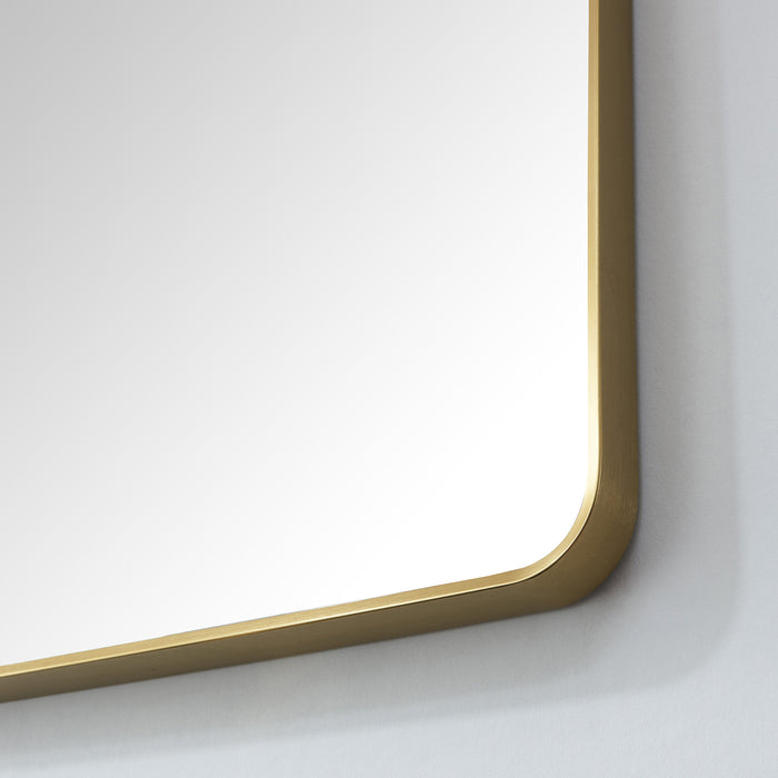 Canopy Rectangular Bathroom Mirror – 24x36 Brushed Gold Wall Mirror with Minimalist Metal Frame