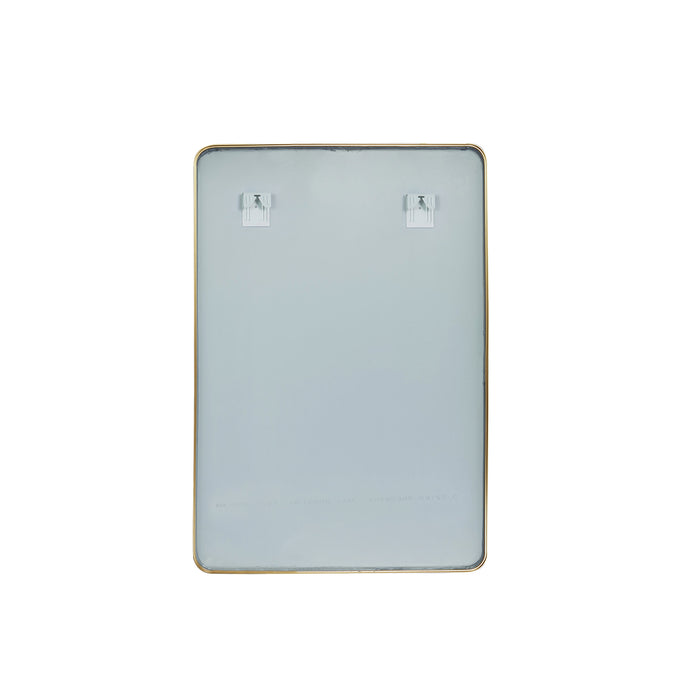 Canopy Rectangular Bathroom Mirror – 24x36 Brushed Gold Wall Mirror with Minimalist Metal Frame