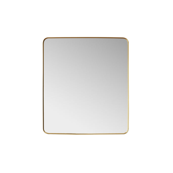 Chanterelle 32x36 Modern Vanity Mirror – Sleek Rectangular Brushed Gold Metal Frame Wall-Mounted Design