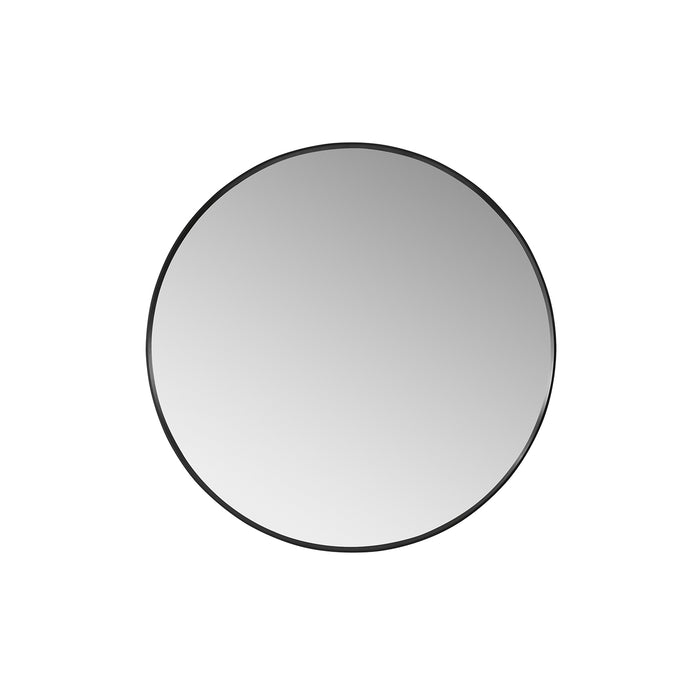 35.4-Inch Denal Round Metal Wall Mirror Brushed Black Bathroom Vanity