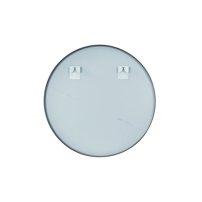 35.4-Inch Denal Round Metal Wall Mirror Brushed Black Bathroom Vanity