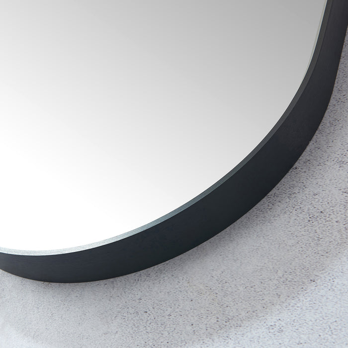 18x48 Affinity Oval Wall Mirror – Brushed Black Metal Frame with Sleek Vertical Design