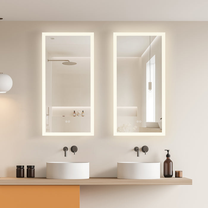 18"×40" Atlas Touch Control LED Mirror - Rectangular Frameless Vanity Mirror