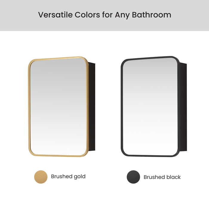 Orchard 16x24 Medicine Cabinet – Modern Brushed Black Aluminum with Mirror Front