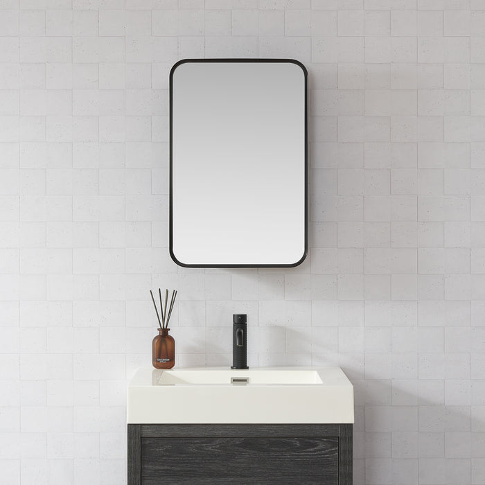 Orchard 16x24 Medicine Cabinet – Modern Brushed Black Aluminum with Mirror Front