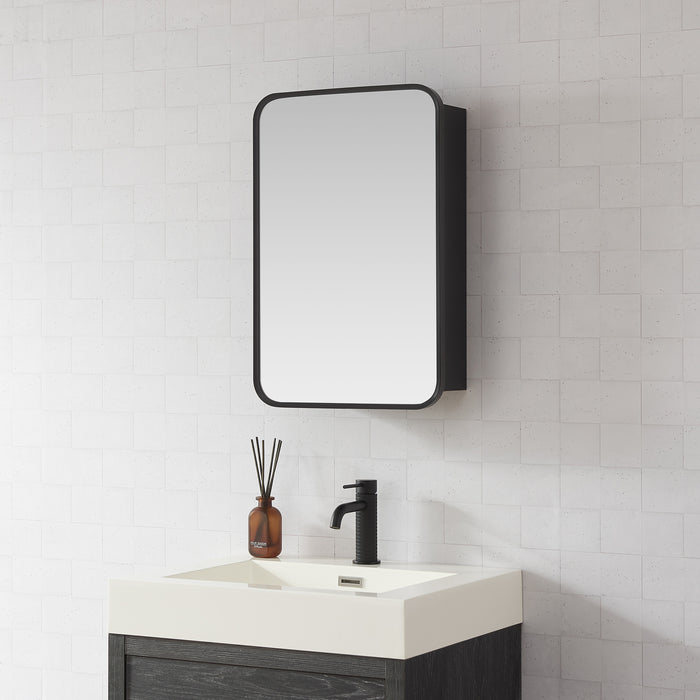 Orchard 16x24 Medicine Cabinet – Modern Brushed Black Aluminum with Mirror Front