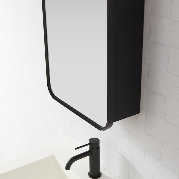 Orchard 16x24 Medicine Cabinet – Modern Brushed Black Aluminum with Mirror Front