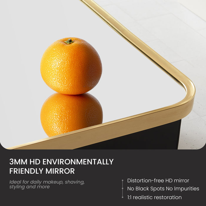 Pacifica Brushed Gold Mirror Cabinet – 20" W x 32" H Aluminum Medicine Cabinet for Modern Bathrooms