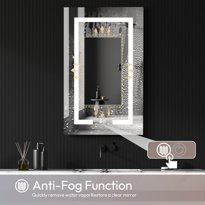 Liora LED Mirror Cabinet – 20x32 Rectangular Frameless Medicine Cabinet with Lights