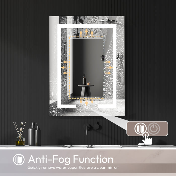 Loden 24x32 Lighted Medicine Cabinet – Modern Frameless LED Mirror with Aluminum Frame