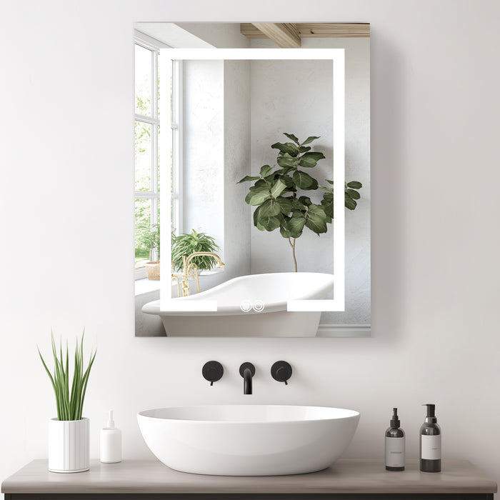 Loden 24x32 Lighted Medicine Cabinet – Modern Frameless LED Mirror with Aluminum Frame