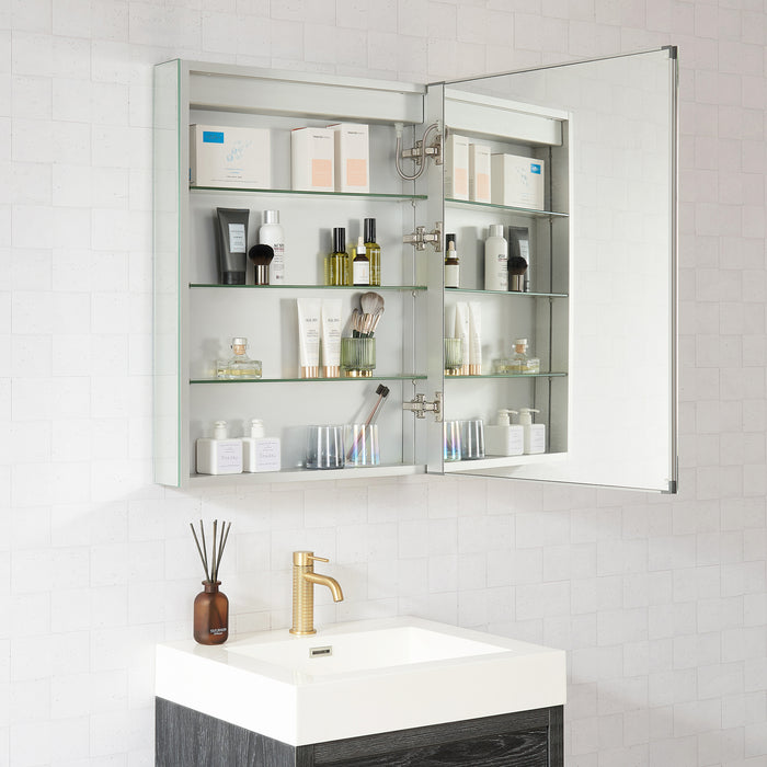 Loden 24x32 Lighted Medicine Cabinet – Modern Frameless LED Mirror with Aluminum Frame