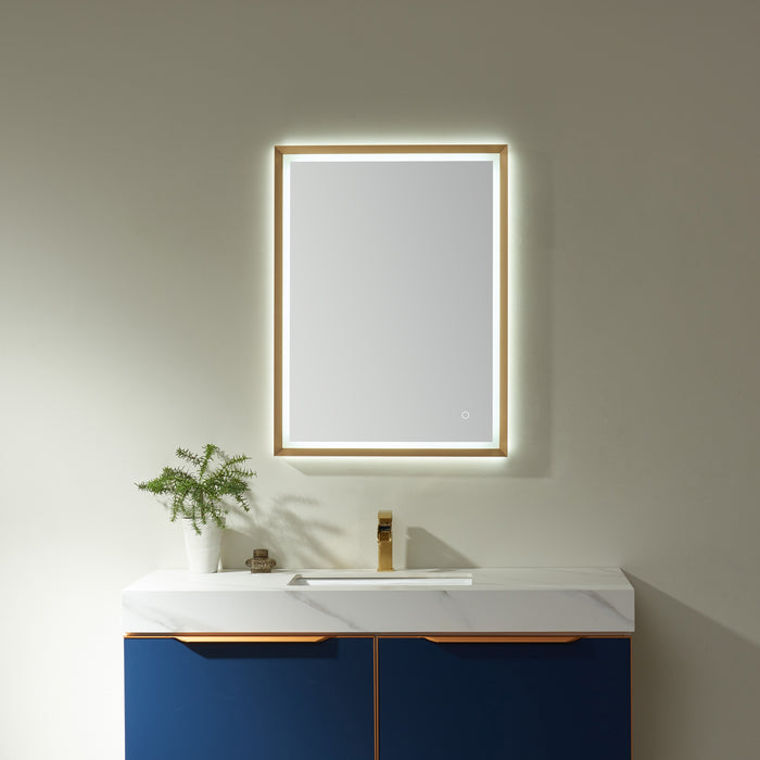 24-Inch Ambrosia Rectangle LED Backlit Bathroom Mirror with Touch Switch