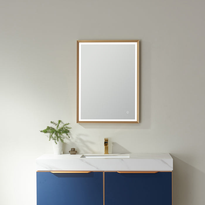 24-Inch Ambrosia Rectangle LED Backlit Bathroom Mirror with Touch Switch