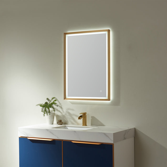 24-Inch Ambrosia Rectangle LED Backlit Bathroom Mirror with Touch Switch