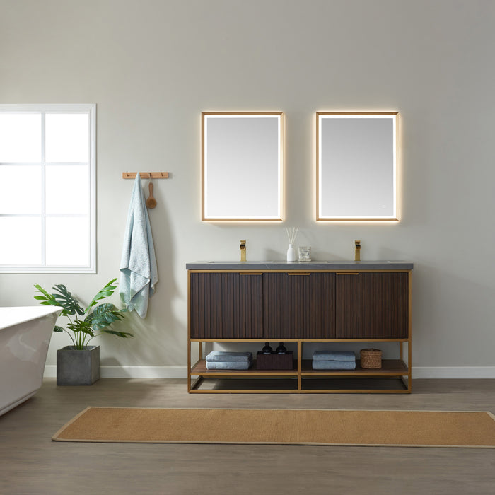 24-Inch Ambrosia Rectangle LED Backlit Bathroom Mirror with Touch Switch