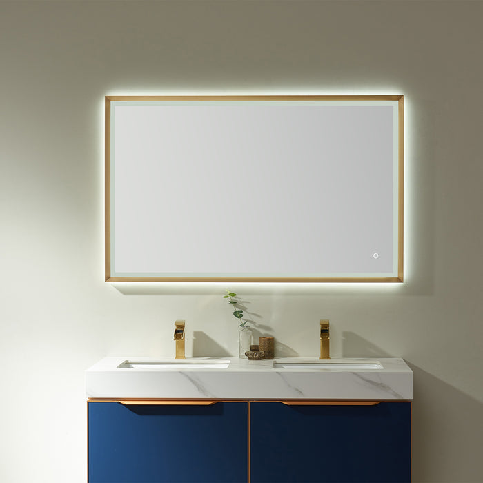 48-Inch Arcadia Touch Control LED Bathroom Mirror Rectangle Aluminum Frame