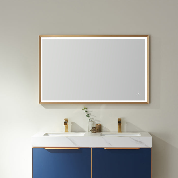 48-Inch Arcadia Touch Control LED Bathroom Mirror Rectangle Aluminum Frame