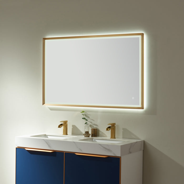 48-Inch Arcadia Touch Control LED Bathroom Mirror Rectangle Aluminum Frame