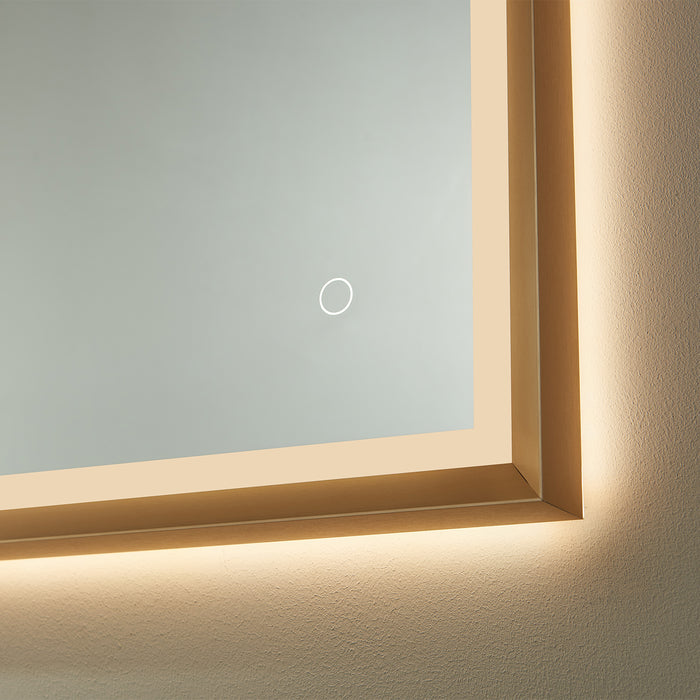48-Inch Arcadia Touch Control LED Bathroom Mirror Rectangle Aluminum Frame
