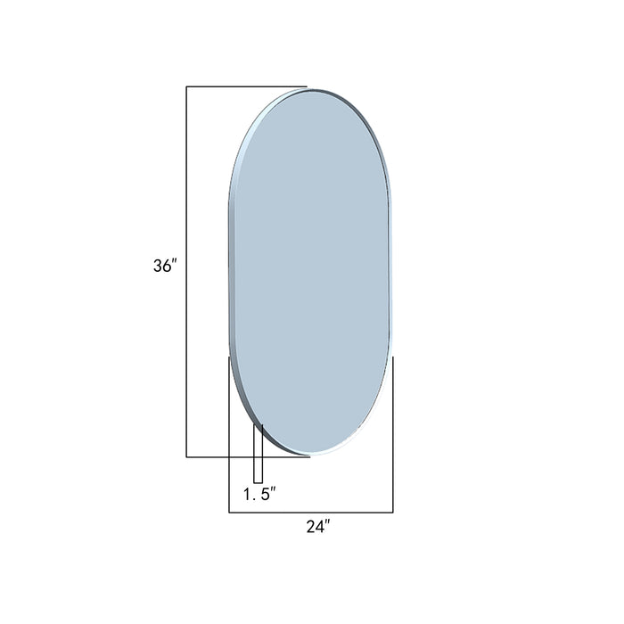 24-Inch Amara Oval LED Backlit Bathroom Wall Mirror - With Touch Sensor