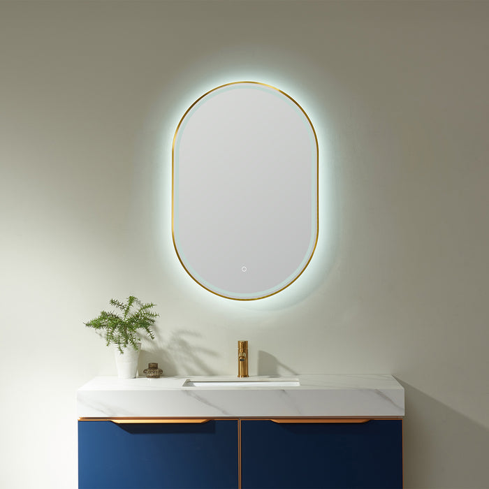24-Inch Amara Oval LED Backlit Bathroom Wall Mirror - With Touch Sensor