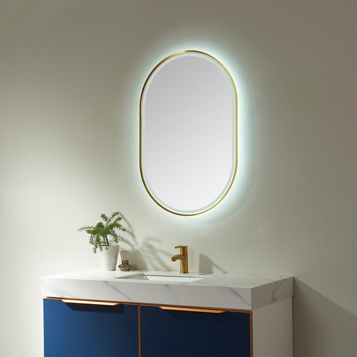 24-Inch Amara Oval LED Backlit Bathroom Wall Mirror - With Touch Sensor