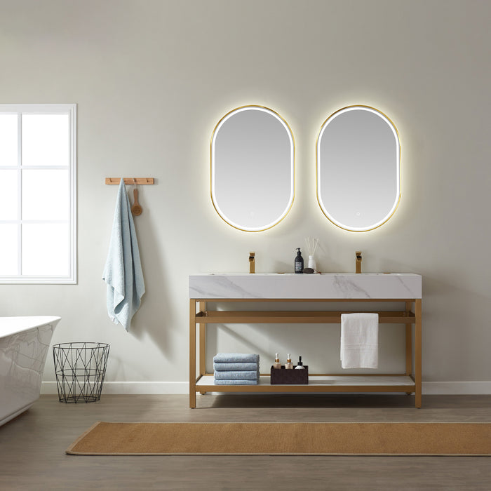 24-Inch Amara Oval LED Backlit Bathroom Wall Mirror - With Touch Sensor