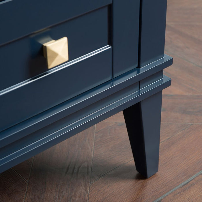 Quinne 30" Birch Wood Bathroom Vanity with Carrara Marble Top - 3 Drawer Storage & Gold Hardware