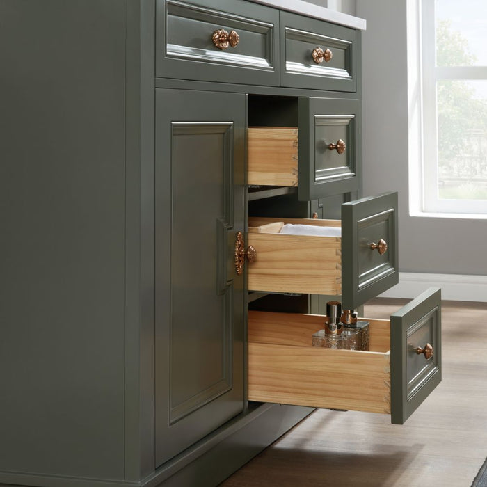 48" Jonesy Pewter Green Single Sink Wood Vanity - Undermount Basin & Artificial Stone Top