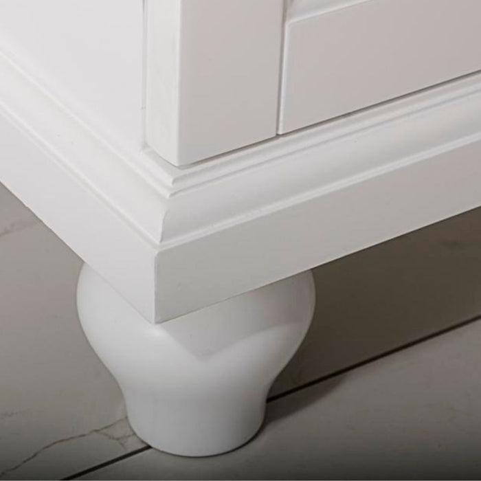 Beau 18" White Bathroom Vanity with Ceramic Sink and Top – Single Hole Faucet Mount